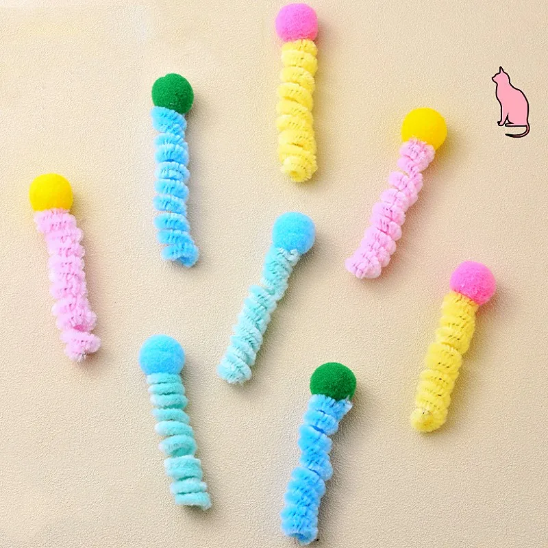 Juguete para gatos, juego de primavera, juguetes para gatos, bola de lana colorida interactiva, juguete de 4 Uds., juego de primavera Teaser, juguetes para gatos, productos para mascotas - imagen 5