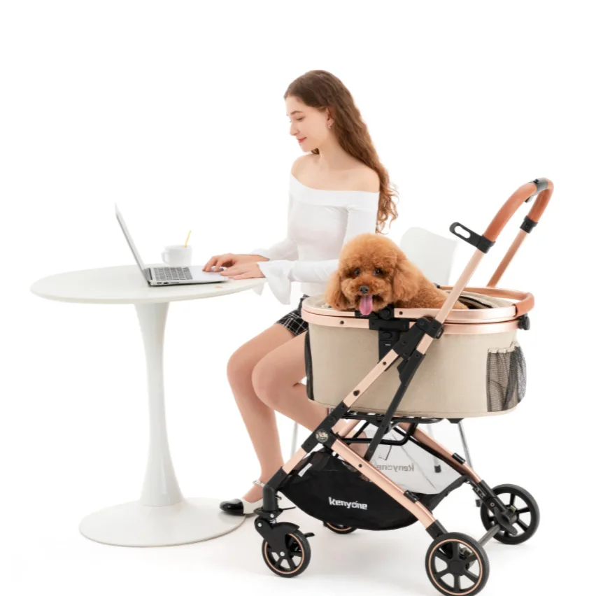 Cochecitos para mascotas, perros que caminan, perros pequeños y medianos, carrito pequeño para gatos, cesta plegable ligera con un solo clic, carrito Separable