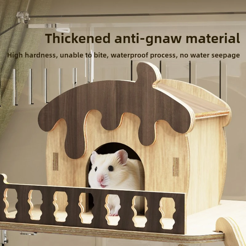 Jaula transparente para hámster, jaulas grandes de lujo para hámster, accesorios para casa escondite con baño, casas con ruedas para hámsteres - imagen 3