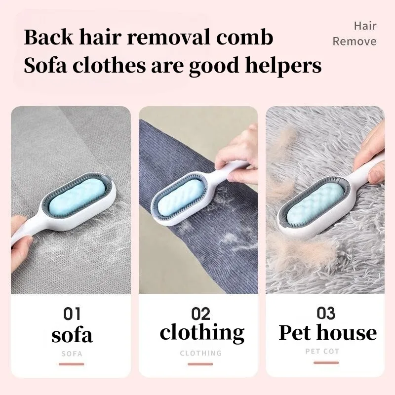 Cepillos de depilación especiales para mascotas, peine de masaje para el cuidado, cepillo removedor de doble cara para mascotas con toallitas, accesorios de aseo para mascotas - imagen 4