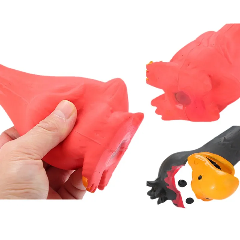 Juguetes de látex con forma de pollo para mascotas, sonido de pollo chillón, juguete interactivo para perros, juguete masticable resistente a las mordeduras para cachorros - imagen 3