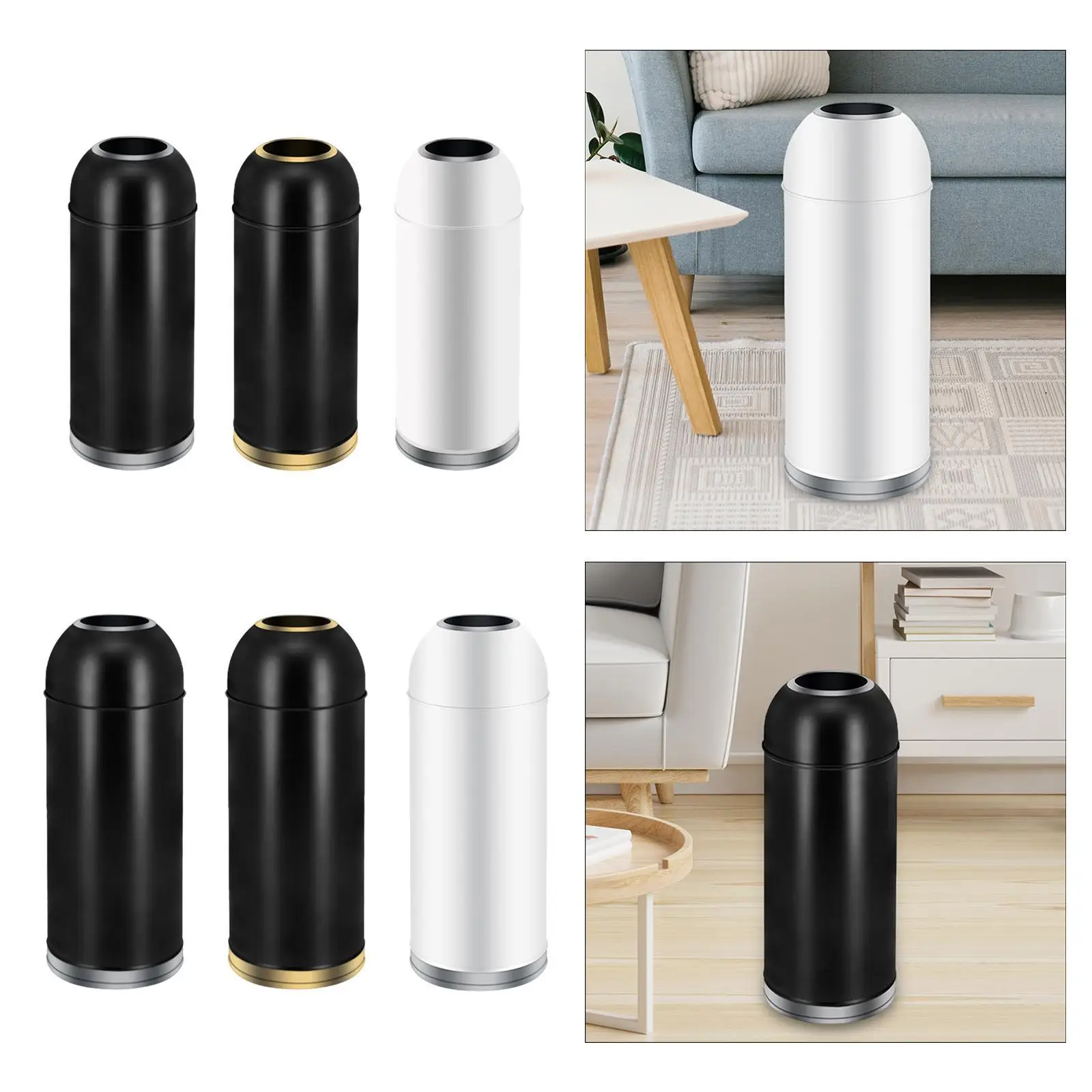 Commercial Trash Can Industrial Decorative Garbage Recycling Bin Wastebasket for Park Living Room Bedroom Kitchen Indoor Outdoor