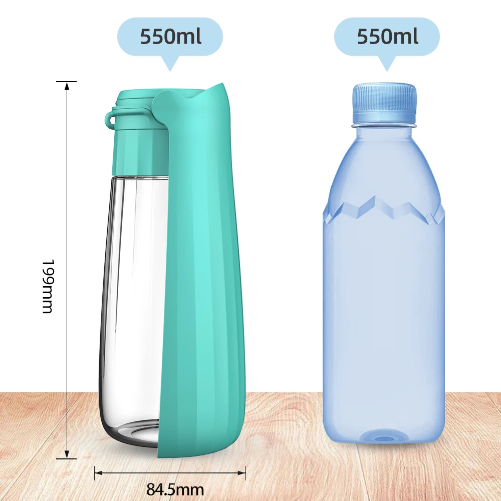 Botella de agua portátil para perros pequeños y grandes, cuenco plegable para viajes al aire libre, senderismo, caminar, suministros de Labrador, 550ml - imagen 3