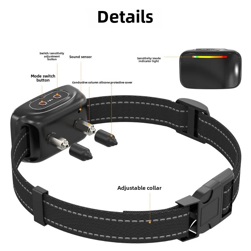 Dispositivo automático antiladridos para perros de compañía, recargable IP67, resistente al agua, antigolpes, Collar de descarga eléctrica, tapón de ladridos para perros - imagen 4