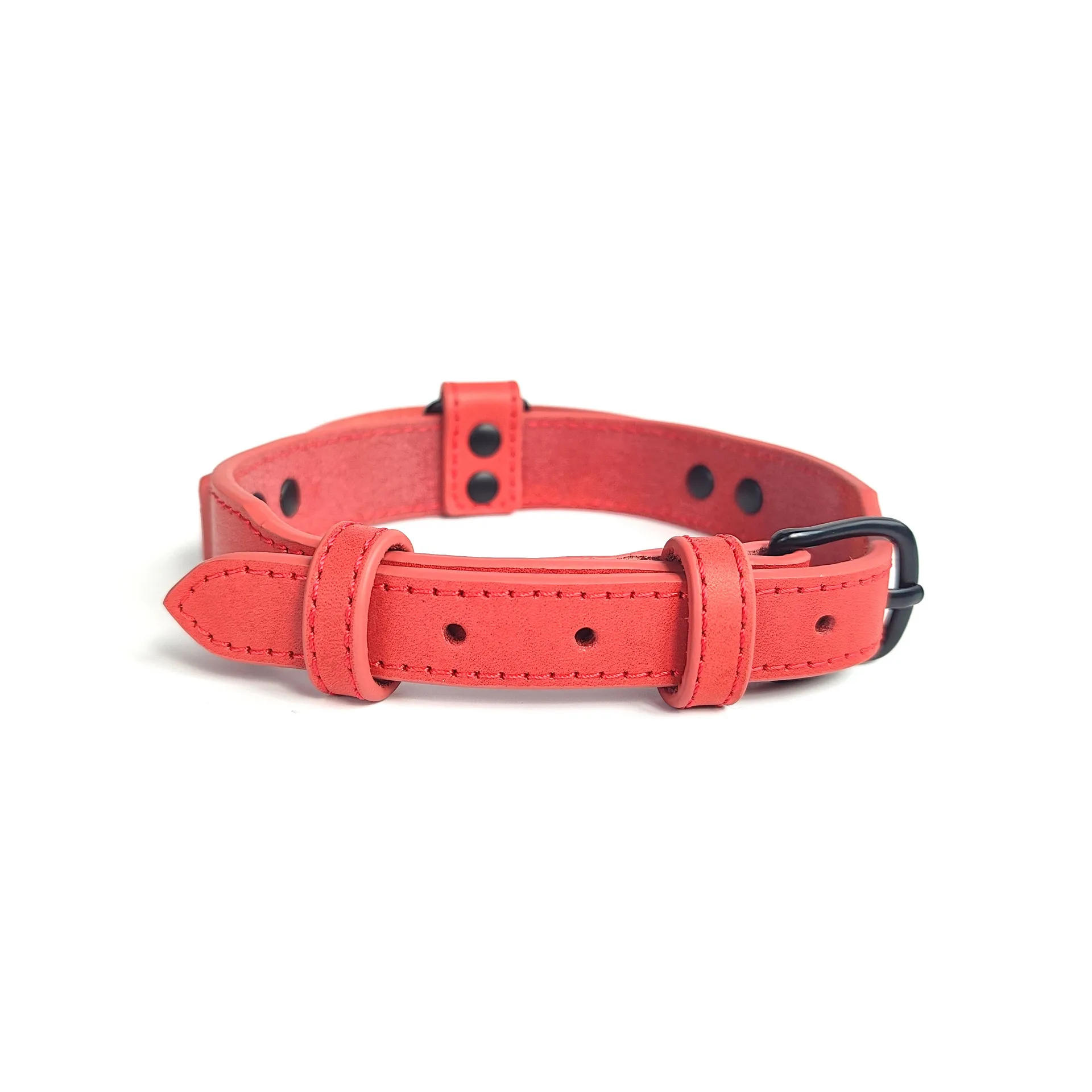 Collar de cuero para perro con mango de Control, collares sin tirones para perros auténticos y resistentes con Collar de entrenamiento para caminar para perros Buck de Metal - imagen 2
