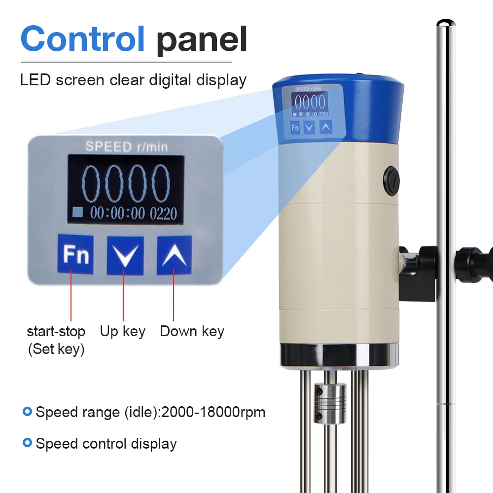 Mezclador Digital de 40L, homogeneizador eléctrico, emulsionante de corte, máquina mezcladora de cizalla homógena de 220V, agitador de laboratorio, agitador de alta velocidad - imagen 2