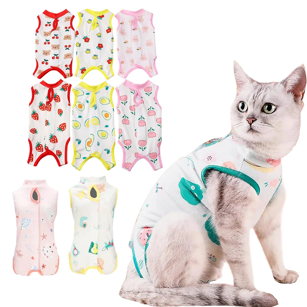 Mono de recuperación de cirugía para gatos, alternativa antilamer las heridas a el cuello electrónico para gatos, traje de recuperación para gatitos, pijamas para perros pequeños