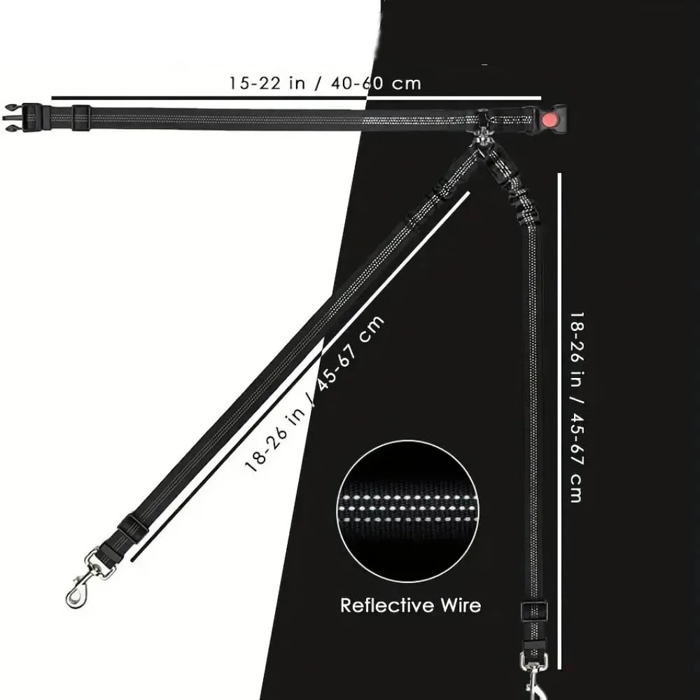 Arnés de seguridad para perros de doble cabeza, dispositivo de sujeción para reposacabezas de coche para mascotas, arnés de seguridad con conexión dividida de tensión ajustable para viajes - imagen 4