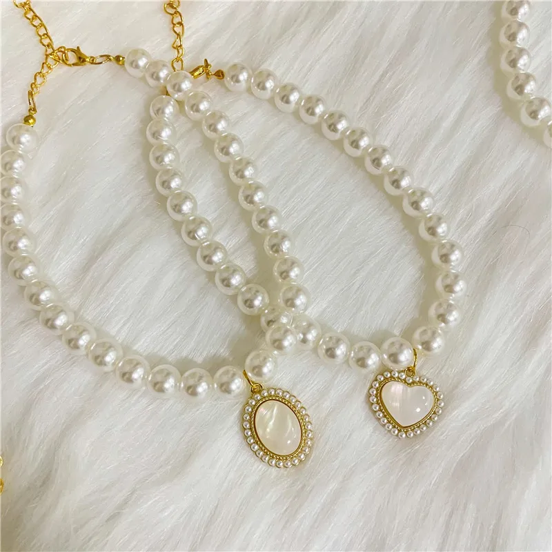 Nuevo Collar para mascotas, Collar de perlas de amor, joyería para gatos, Collar bonito, accesorios para cachorros, cadena para perros, Chihuahua, joyería de boda - imagen 3