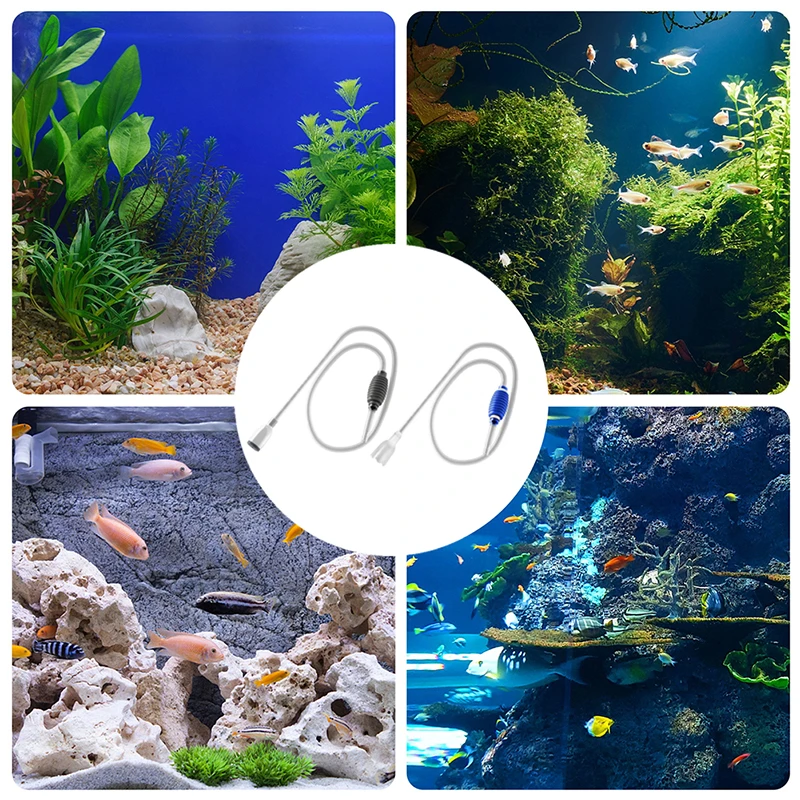 Siphon Pump With Filter Nozzle Fish Tank Water Changer Air Pump Cleaning Accessorie Handheld Aquarium Gravel Cleaner Vacuum 1.5m - imagen 2