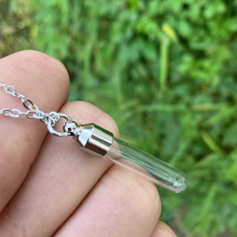 Cilindro de cremación de vidrio de acero inoxidable, colgante de urna de tubo, collar conmemorativo, soporte para cenizas, joyería de cremación de recuerdo - imagen 4