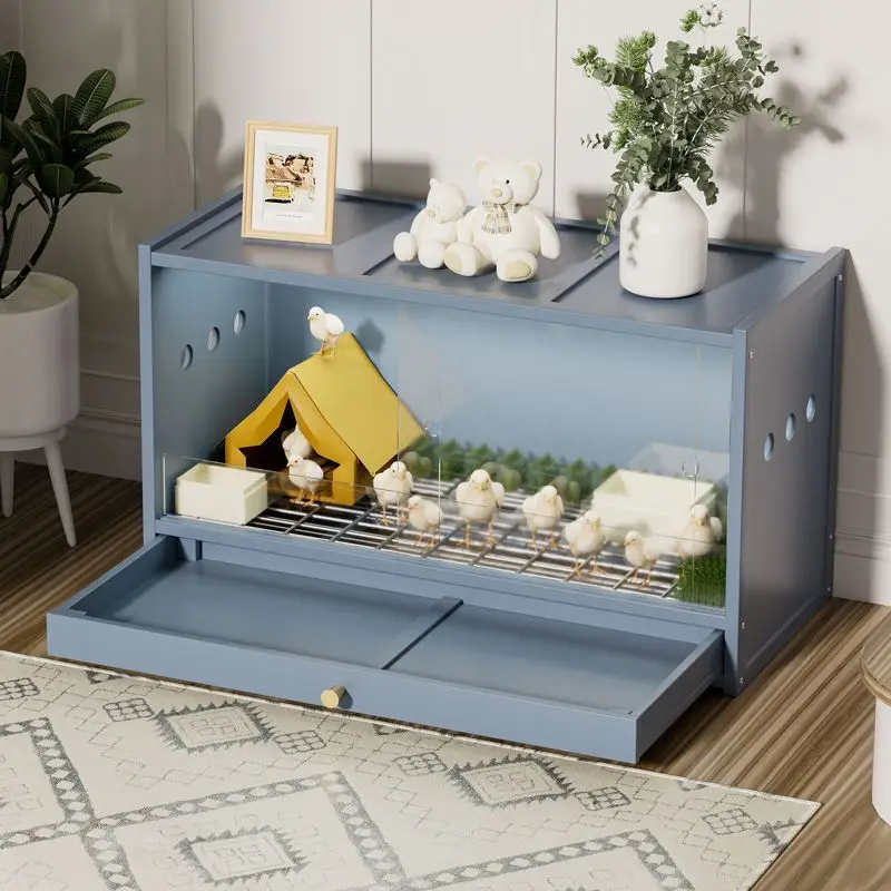 Caja de cría de pollos, cajón transparente Visible, puerta corredera tipo pájaro, jaulas pequeñas multifuncionales para mascotas, accesorios de alimentación - imagen 2