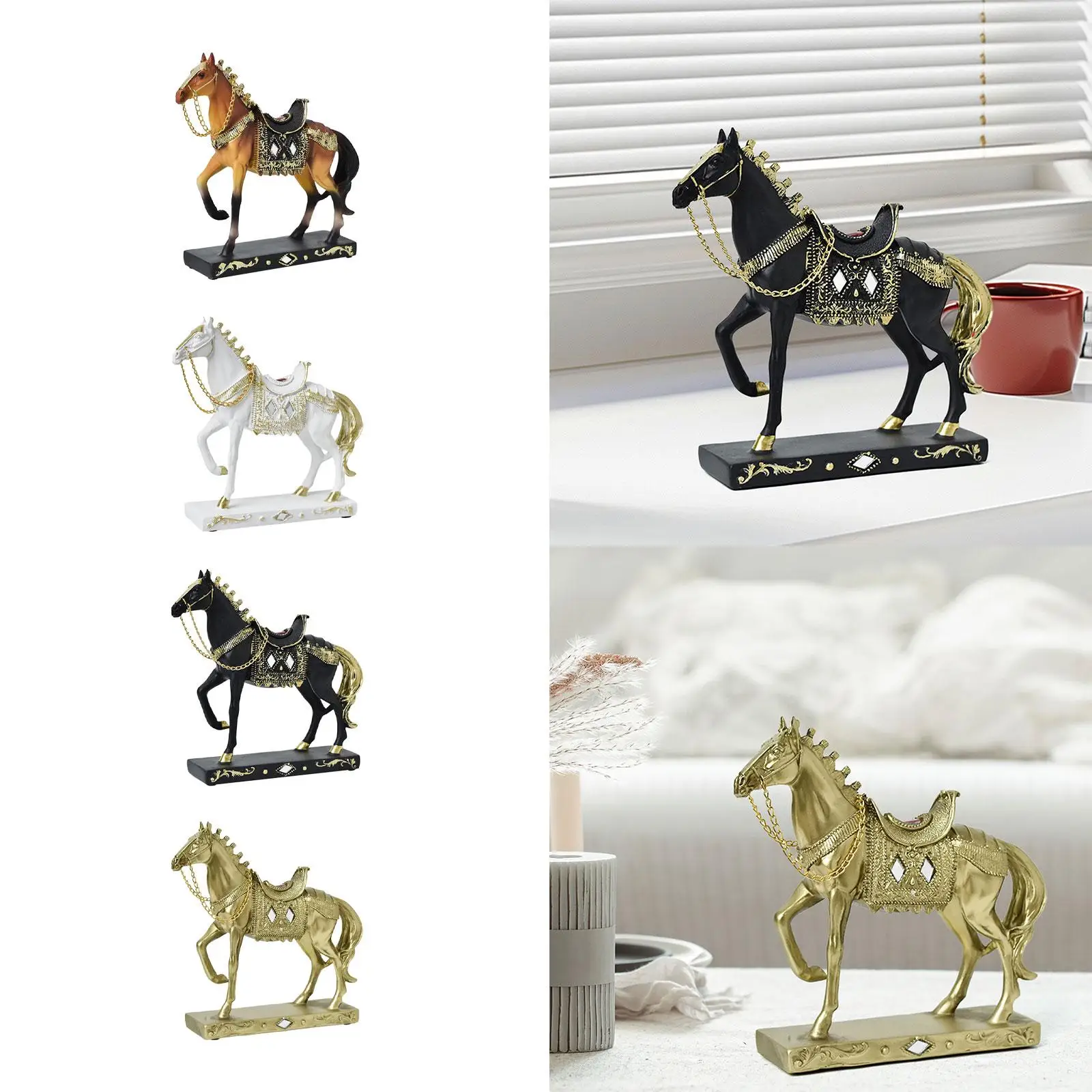 Horse Statue Desktop Figurine Creative Housewarming Gift Horse Ornament for Home Decor Office Furniture Animal Lovers Bookcase Horse Statue Desktop Figurine Creative Housewarming Gift Horse Ornament for Home Decor Office Furniture Animal Lovers Bookcase