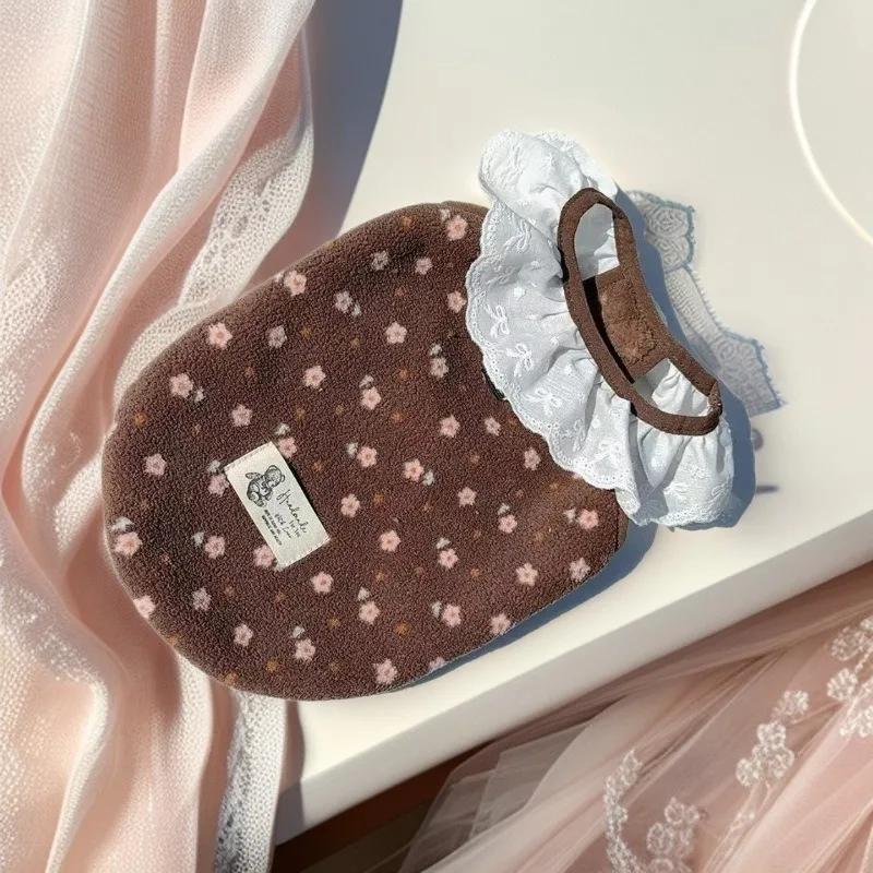 abrigo felpa invierno encaje floral para perros y gatos pequeños - imagen 5