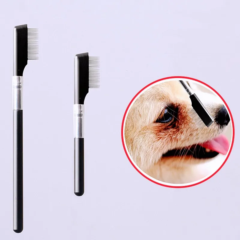 Peine para perros, Mini cepillo facial para cachorros, cepillo para ojos para perros, cepillo para el pelo bucal para limpieza de lágrimas de gatos, removedor de pelo para mascotas