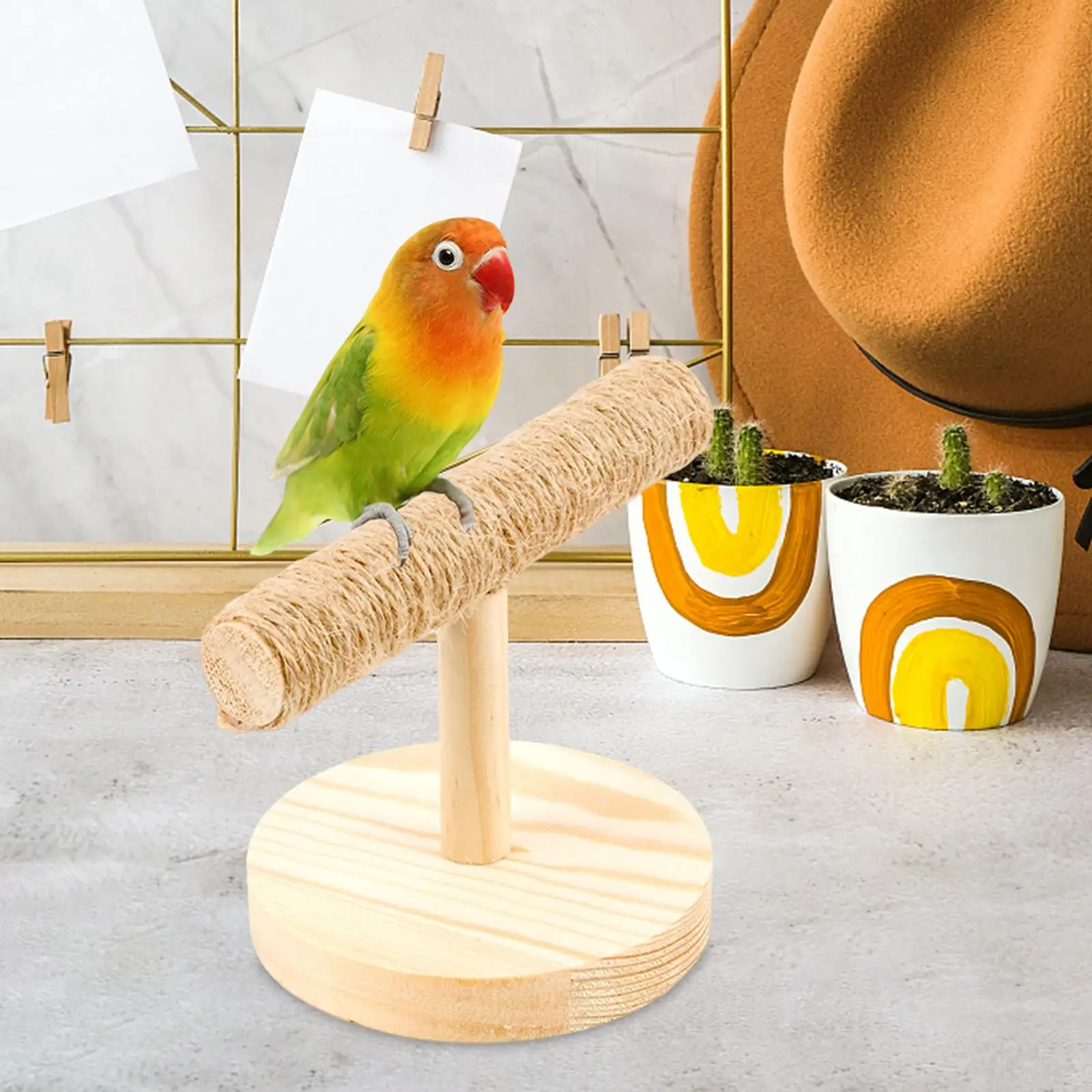 Tabletop Bird Perch Bird Cage Perch Tabletop Bird Play Stand for Parakeets Cockatiels