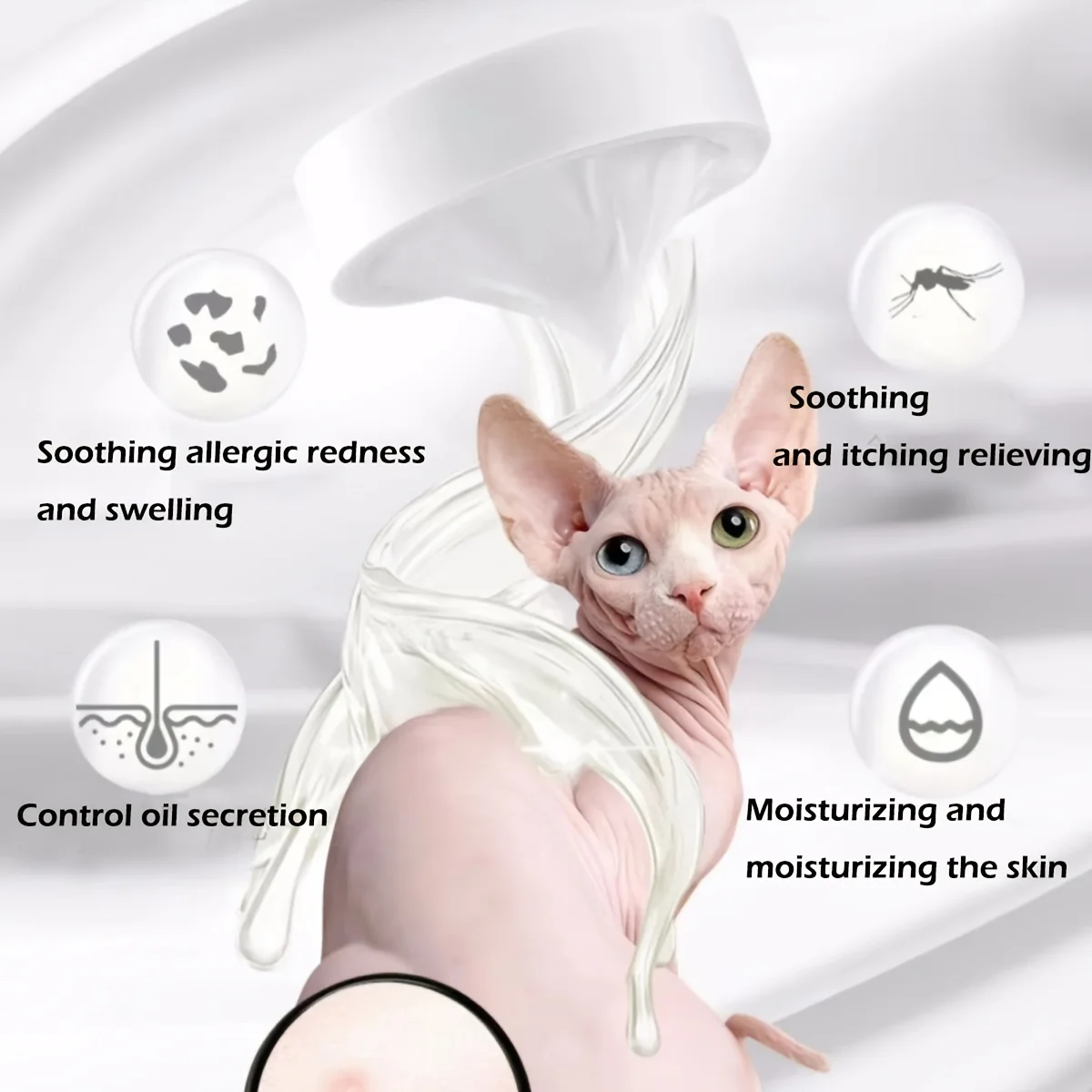 Sphinx-shampoo para gatos y mascotas, loción de baño desengrasante con Control de aceite, Devons hidratante, espuma sin gato Finx - imagen 2