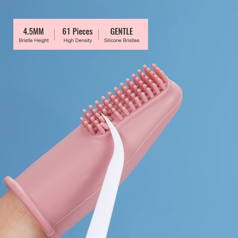 Cepillo de dientes de silicona para perros y gatos, herramienta de Limpieza de dientes de dedo, súper suave, cuidado del mal aliento, no tóxico, suministros de limpieza - imagen 5