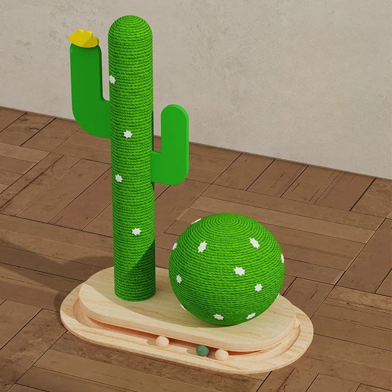 Pilar de agarre de bola de Cactus para interiores, columna para rascar gatos, juguete para gatear, actividad divertida para gatos, decoración de muebles para mascotas - imagen 2