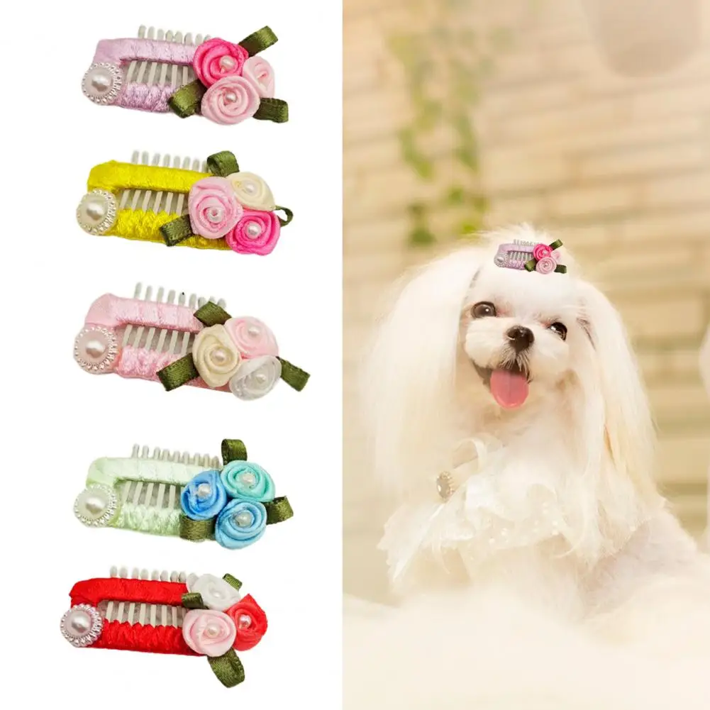 Horquilla para mascotas de fácil uso, pinza para el pelo para perros, pinzas para el pelo florales para mascotas, accesorios para el cabello para mascotas - imagen 4
