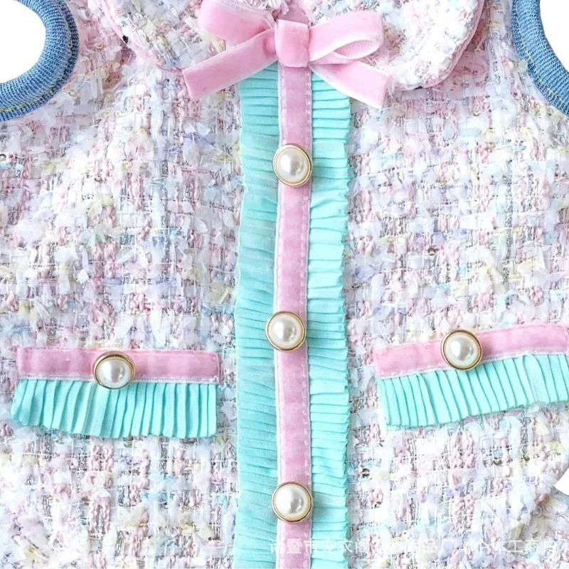 Vestido de princesa de Tweed para perro con bolsa desmontable, ropa para cachorros para Bichon, Chihuahua, perros pequeños, bonito disfraz para mascota para foto, fiesta - imagen 4