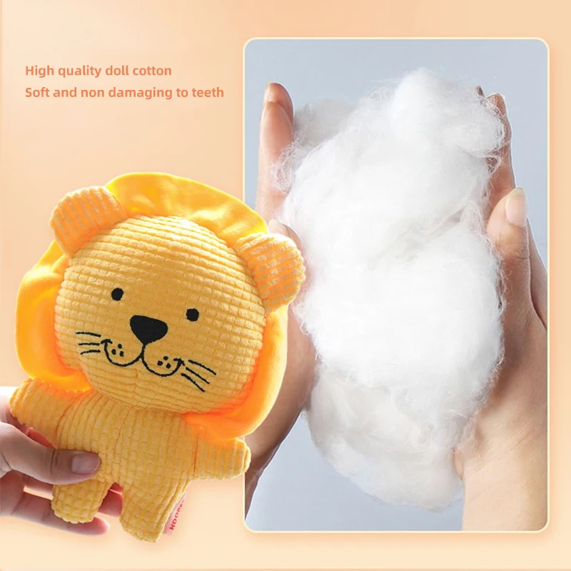 HOOPET-juguete de algodón resistente A las mordeduras para mascotas, juguete para masticar con sonido para cachorros y gatos, figura de León, accesorios para mascotas - imagen 4