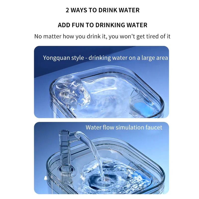 Filtro de fuente de agua para gatos de 2,2 L, bebedero con Sensor automático para gatos, dispensador de agua para mascotas, bebedero automático para gatos - imagen 3