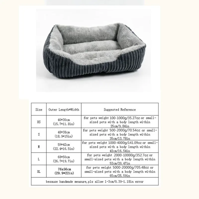 Cama sofá de felpa para perros pequeños y medianos, color gris - imagen 5