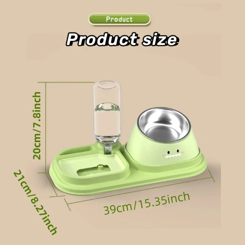 Cuenco para mascotas, juego de comida, cuenco para gatos, protector para el cuello, comida diagonal de acero inoxidable para perros, comida lenta para mascotas - imagen 2