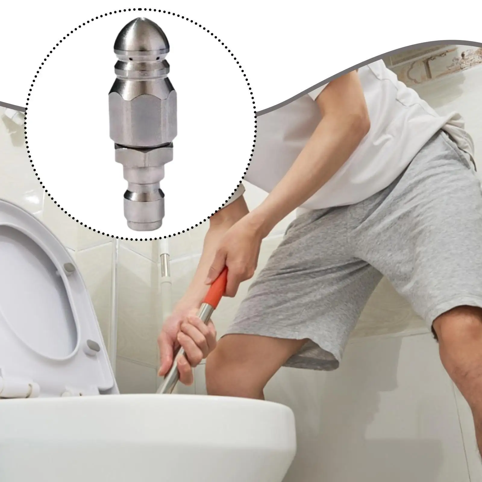 Sewer Nozzle Sewer Jetting, Sturdy Pressure Washer Accessories ,Washer Pressure Washer Nozzle for 1/4 Quick Connect,