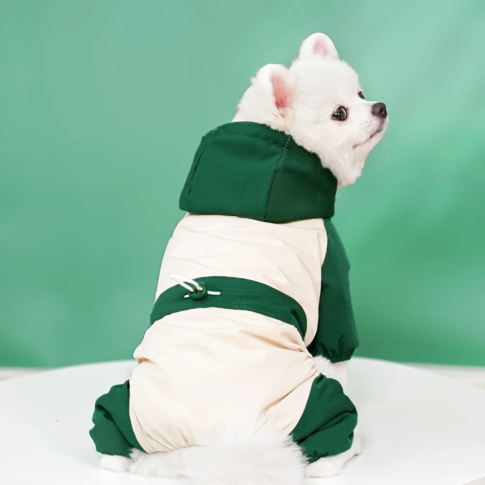 Ropa gruesa de algodón de cuatro patas para mascotas, chaqueta elástica de intercambio de Bulldog Francés para perros grandes, monos impermeables para cachorros de esquí - imagen 4