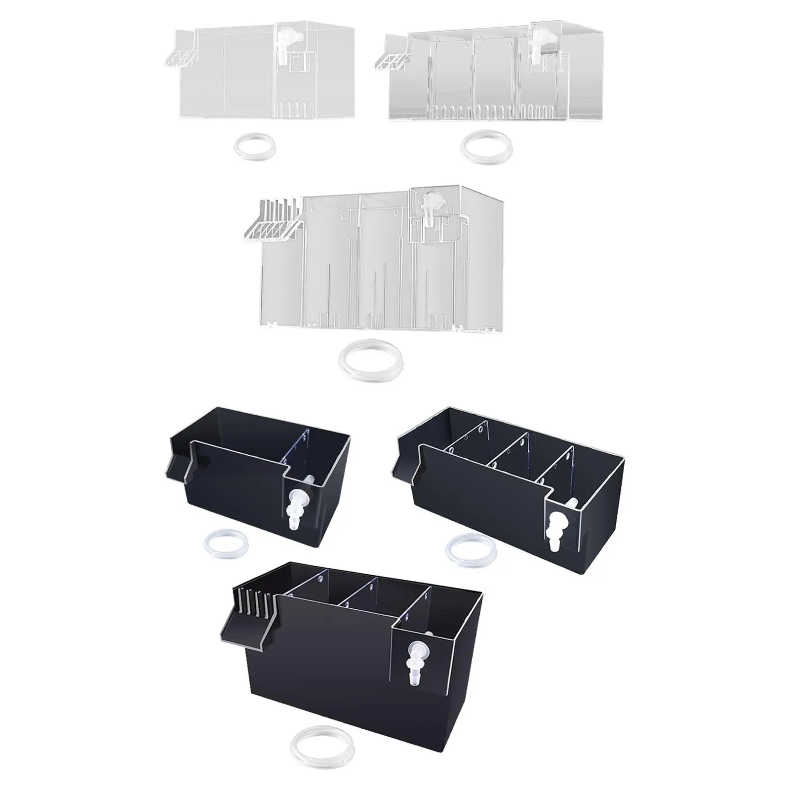 Fish Tank External Filter Box Quiet Drip Water Flow Box Hang on Filter Box Drawer Filter Box for Small Fish Tank Turtle Tank
