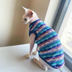 Suéter polar azul para gato Sphynx – Abrigo de invierno y otoño