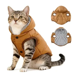 Jersey suave para gatos – Abrigo de invierno acogedor con capucha