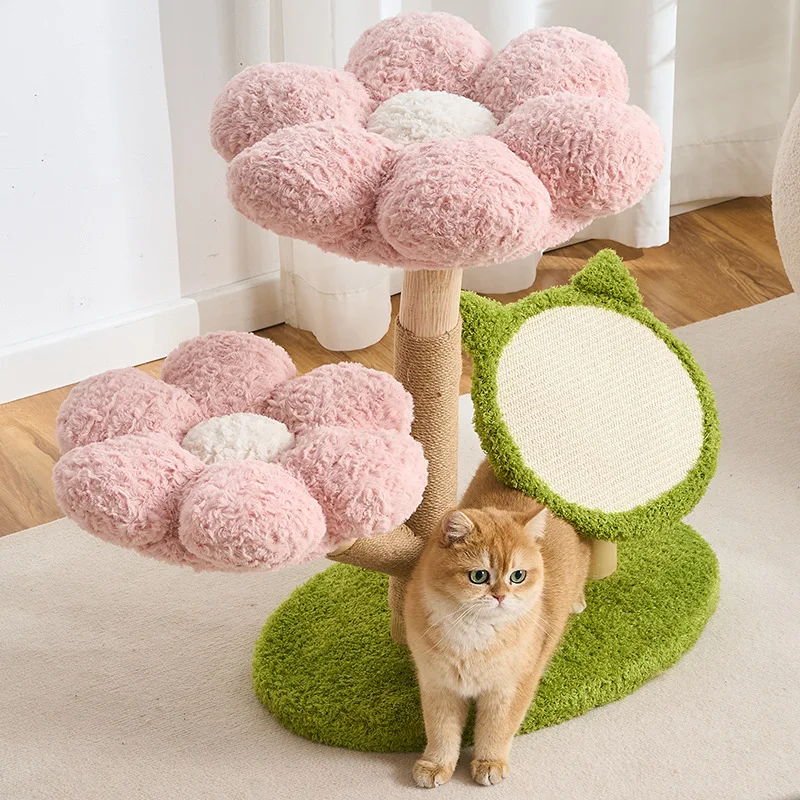 Torre rascador de madera para gatos compacta para pisos pequeños - imagen 3