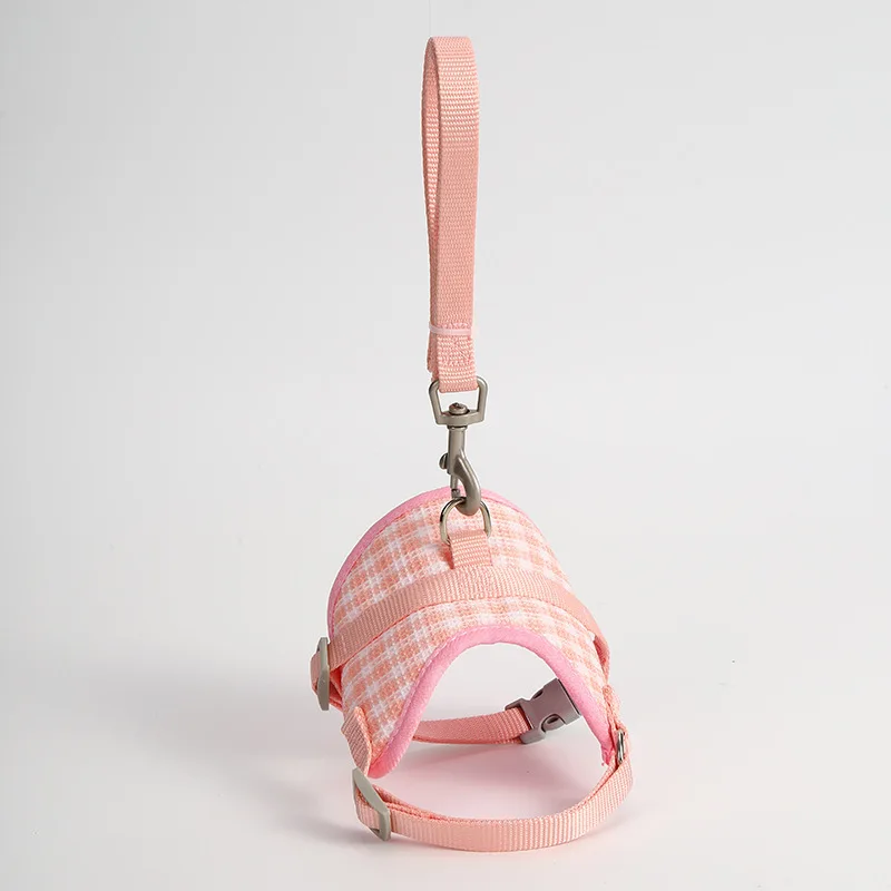 Conjunto de arnés y correa para perros pequeños, chaleco a cuadros con forro de malla de nailon ajustable sin tirones, accesorio para mascotas - imagen 5
