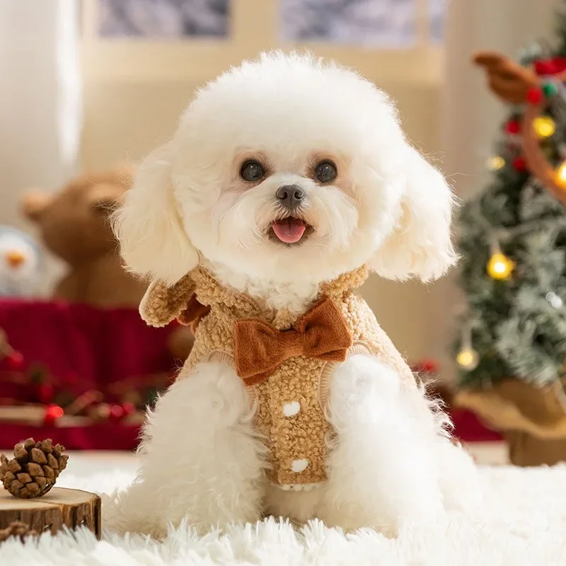 Disfraz de Navidad para perros y gatos, disfraz de capa de alce, disfraces para perros pequeños, ropa bonita para gatos, productos para mascotas Bulldog Francés - imagen 3