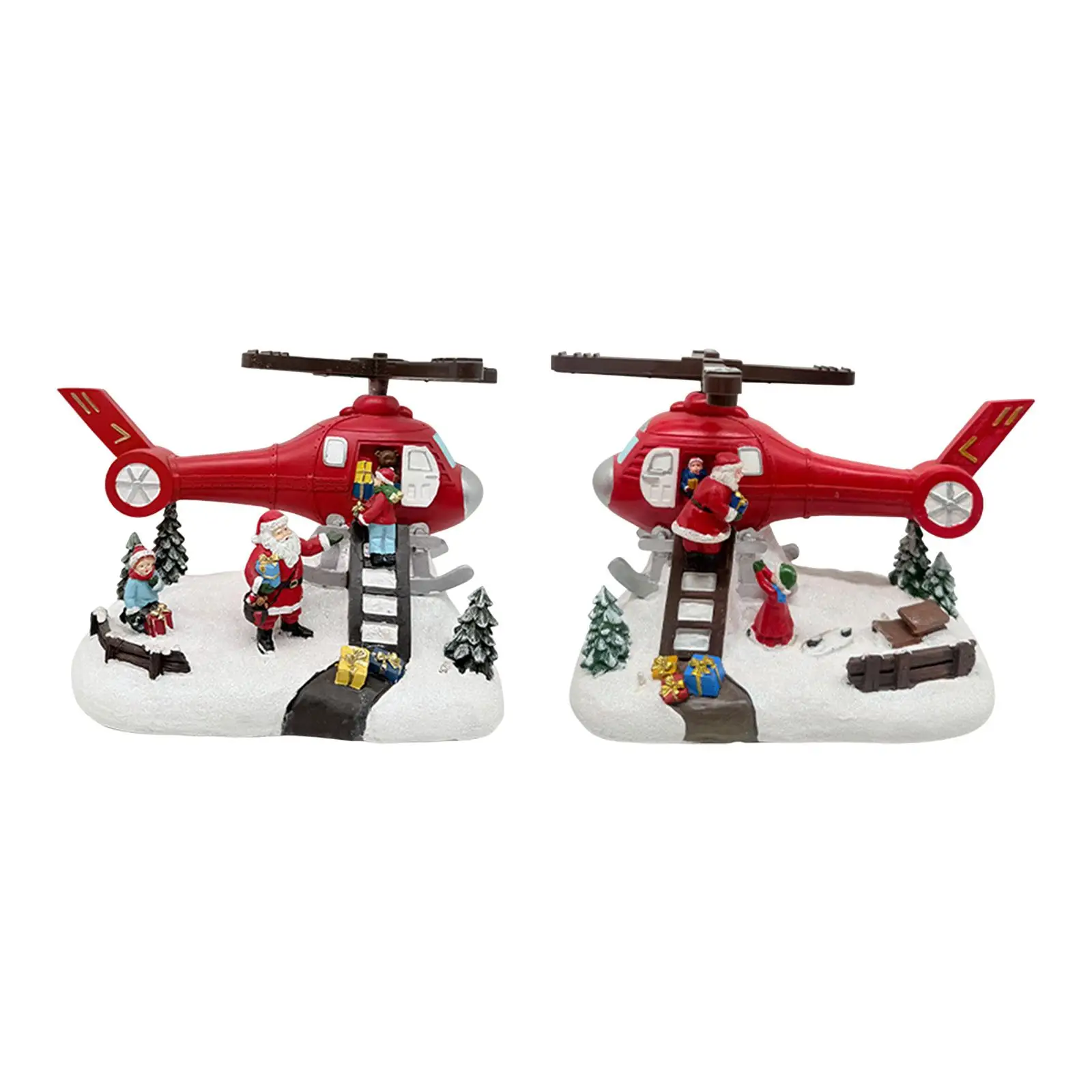 Christmas Musical Box Helicopter Statue Unique Sculpture for Kids Women Xmas