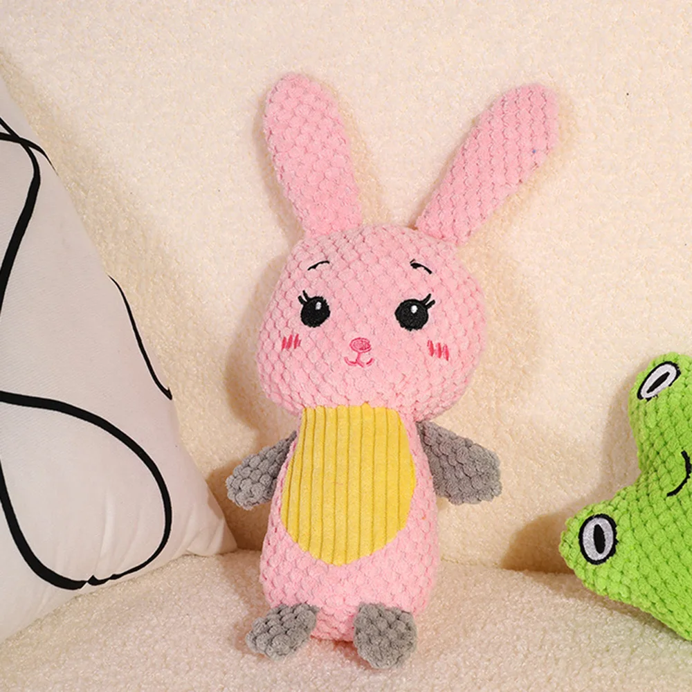 Juguete chirriante de peluche para masticar para perros, bonito forma de animal PEQUEÑO, duradero para la dentición, limpieza de dientes, juguete interactivo para mascotas para perros y cachorros - imagen 2