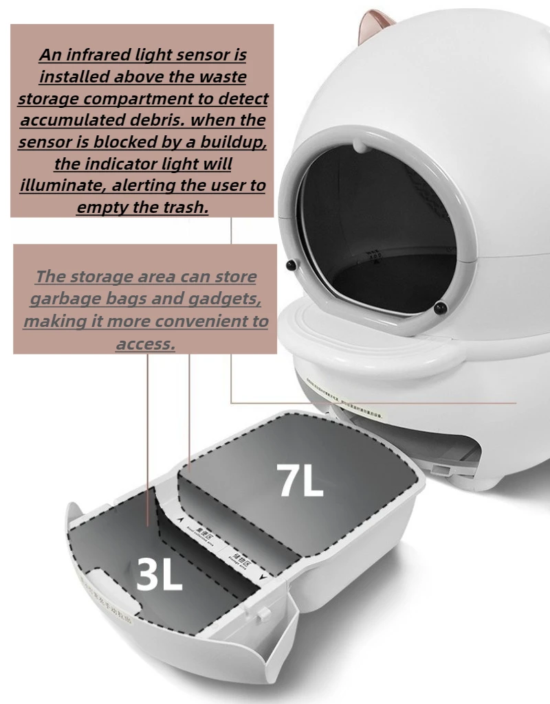 Caja de arena inteligente para gatos y gatitos, limpieza completamente automática, Snadbox, inodoro grande autolimpiante para gatos, inodorizantes - imagen 4