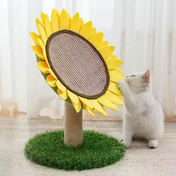 Torre de árbol de girasol para gatos con postes rascadores de sisal
