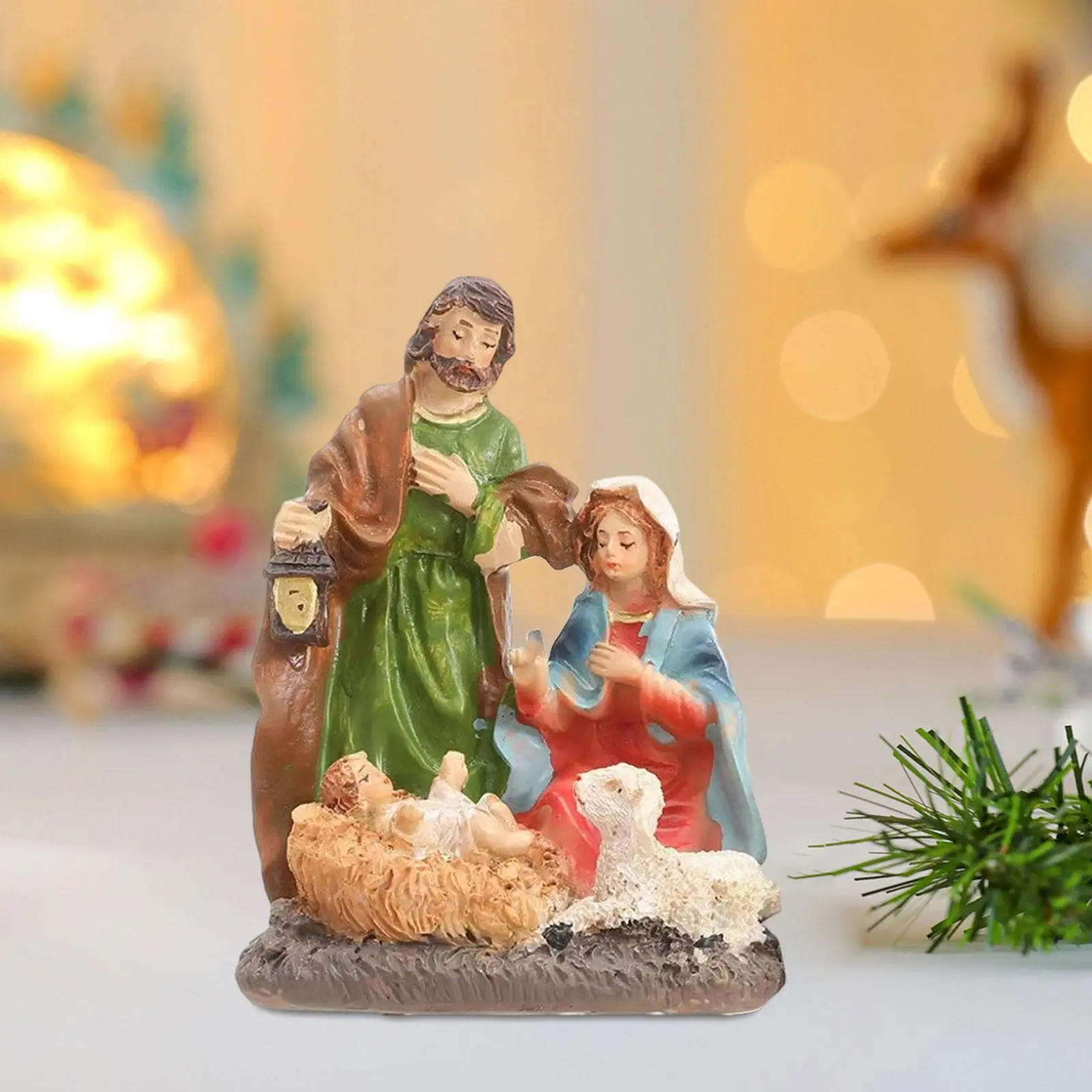 Christmas Nativity Figurine Set Xmas Statue Collection Holy Family for Farmhouse Christmas Nativity Figurine Set Xmas Statue Collection Holy Family for Farmhouse