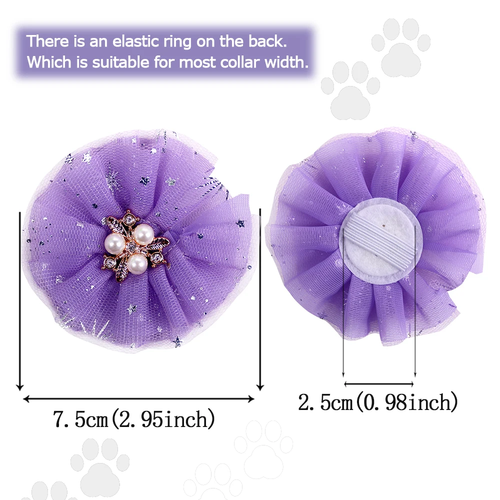 Lazo de encaje con perlas y diamantes para perro y gato - imagen 4