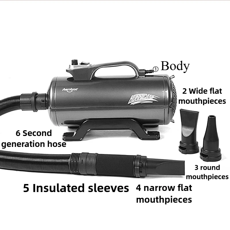 Secadores de pelo para perros grandes de 2200W, máquina de aseo, secador de soplador para perros, soplador de agua profesional de poco ruido, suministros para baño de cachorros y mascotas - imagen 2