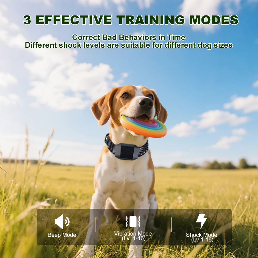Dog Shock Training Collar Smart Remote Control Waterproof 26 Inch Adjustable 3 Modes Pet Dogs Anti Barking Behavior Correction - imagen 5