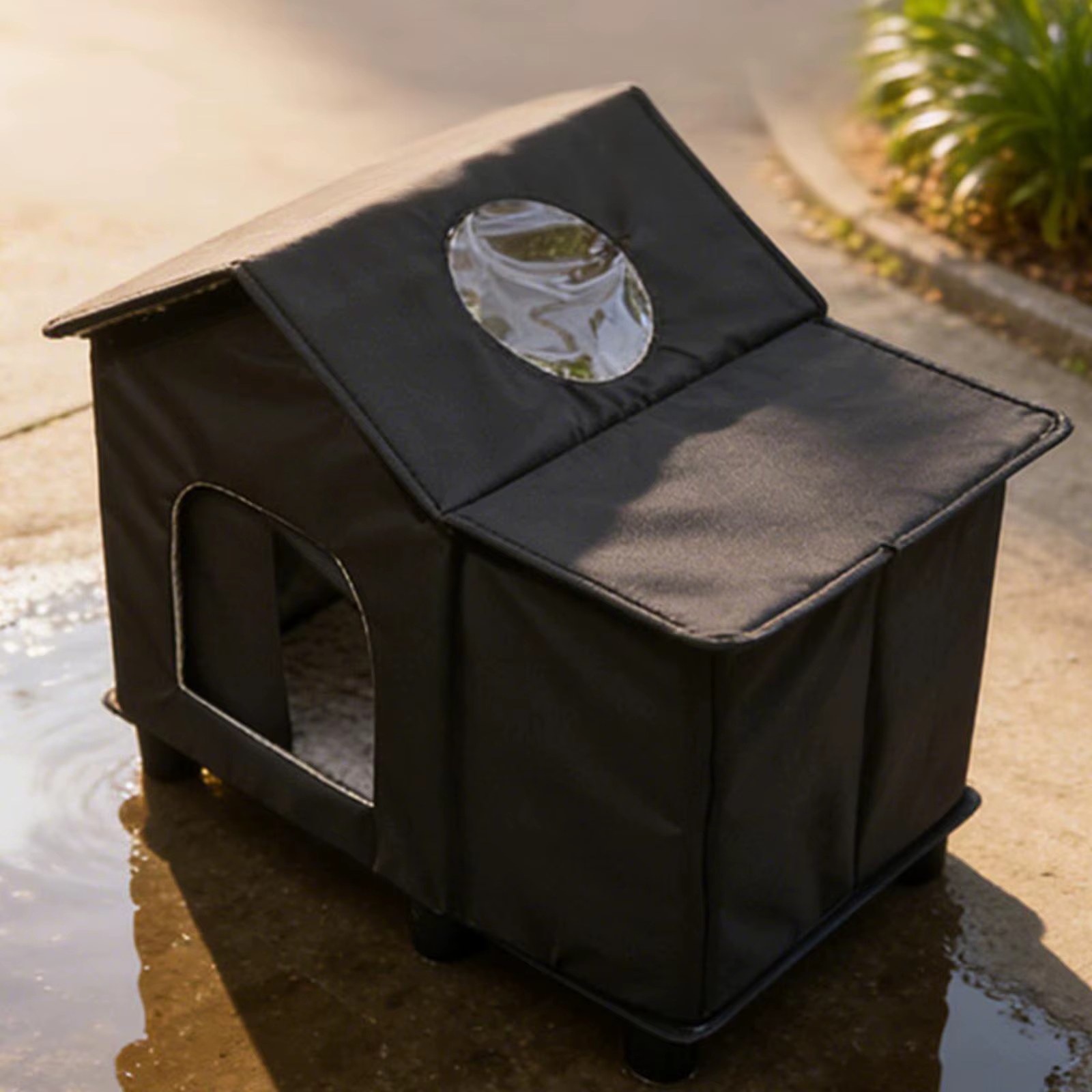 Casa Oxford elevada cálida impermeable para gatos y cachorros exterior - imagen 2