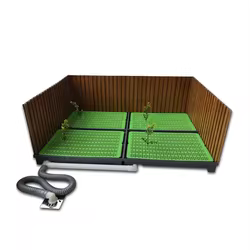 Inodoro para perros grandes con pared envolvente y alfombrilla