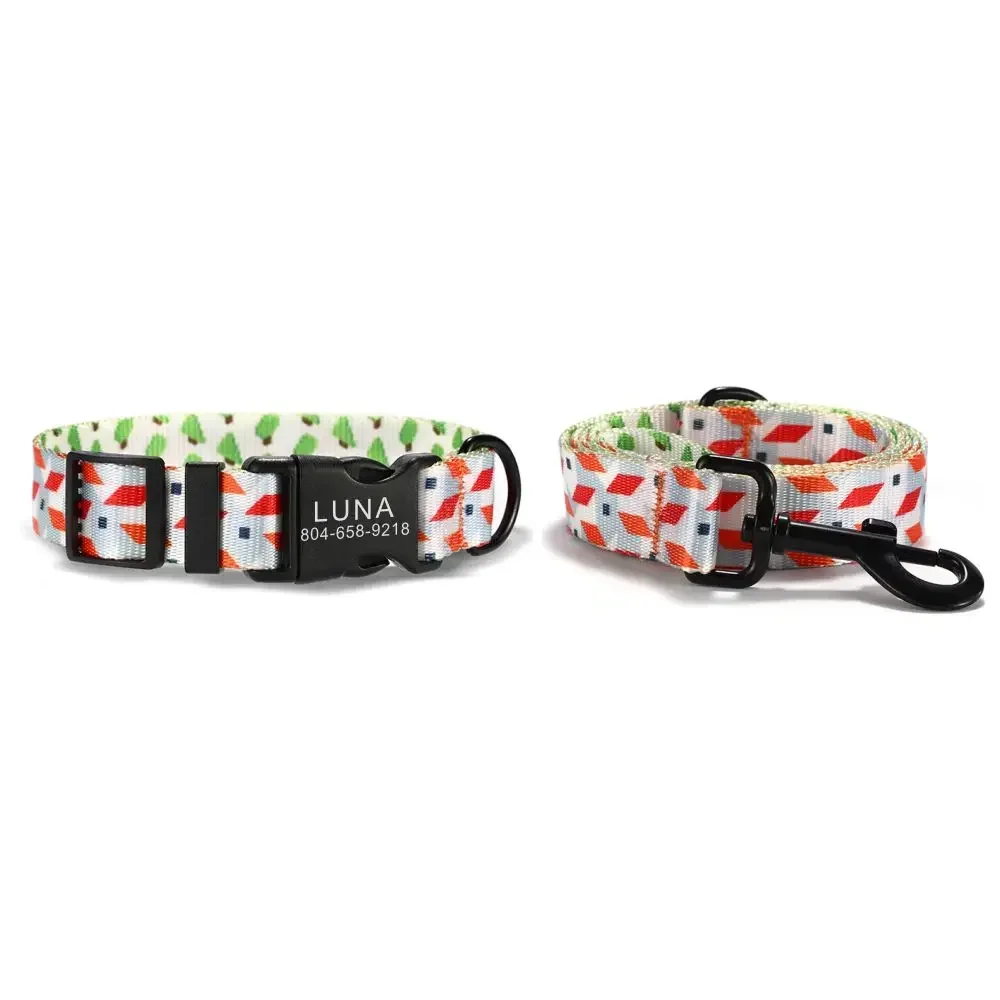 Collar de perro personalizado con grabado gratuito, correa para mascotas a juego, hebilla de contactos personalizados, Collar para mascotas de gato dulce