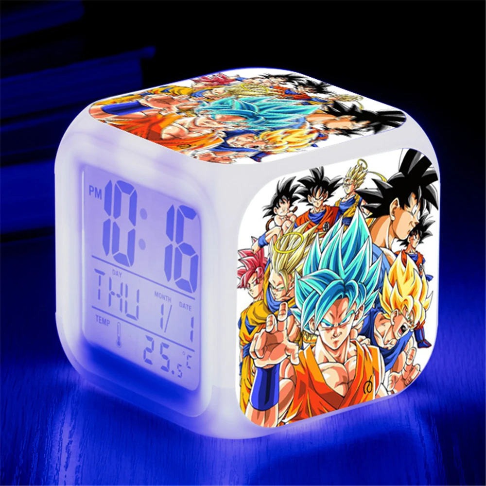 Relojes de Anime Dragon Ball Z, Super Saiyan Son Goku Gohan Chichi Videl Vegeta Trunks Bulma Gogeta Yamcha, reloj despertador, figuras de juguete - imagen 5