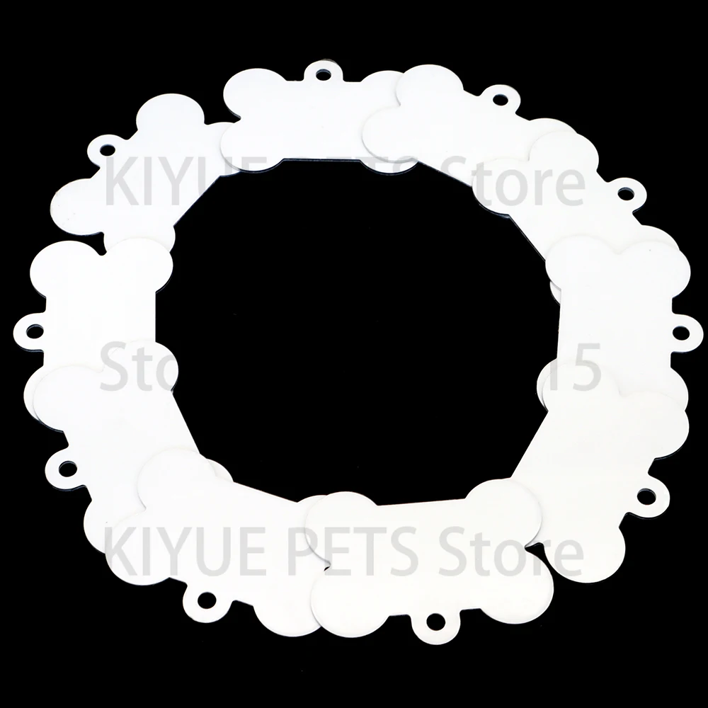 100 Uds etiqueta blanca colgante para mascota impresión Color colgante forma de hueso etiqueta de identificación de perro accesorios de llavero personalizados - imagen 3